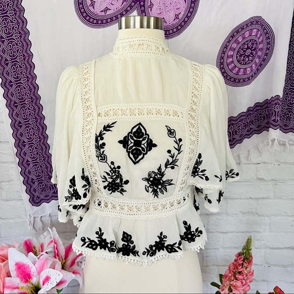 Free People Embroidered Blouse - Picture 2 of 16